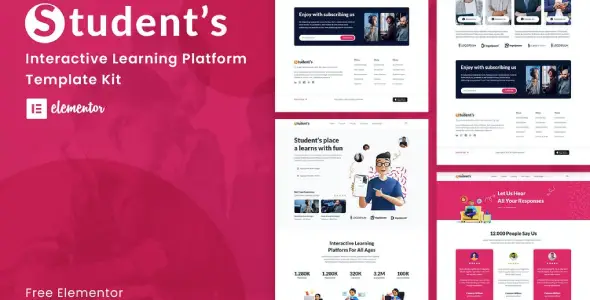 Student’s Online e-Course Elementor Template Kit
